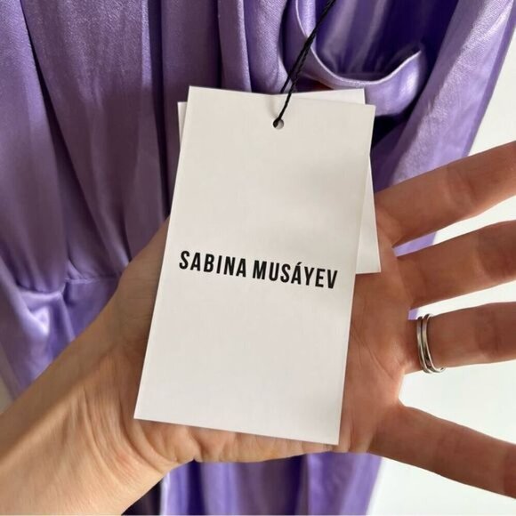 New Sabina Musayev Natti Midi Maxi Formal Bridesmaid Dress Lilac Open Back Mauve - Picture 11 of 14